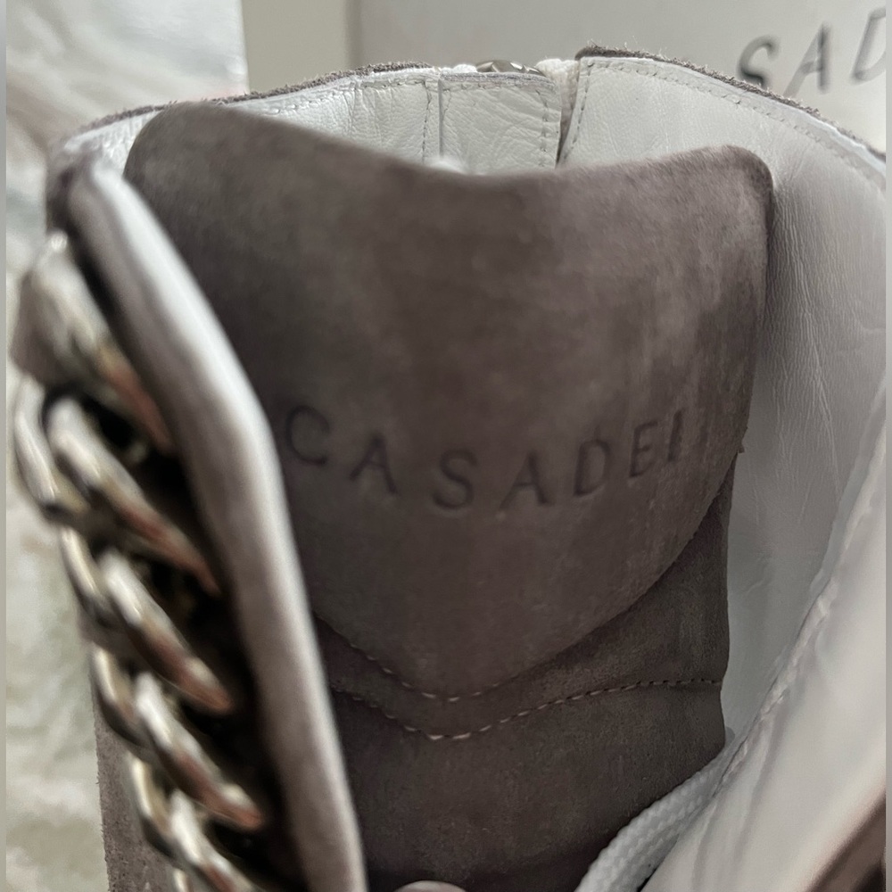 CASADEI Lace Up Wedge Boots In dark gray size 37 / 7 new in box - Picture 6 of 7